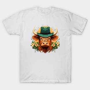 St Patrick's Day Highland Cow T-Shirt